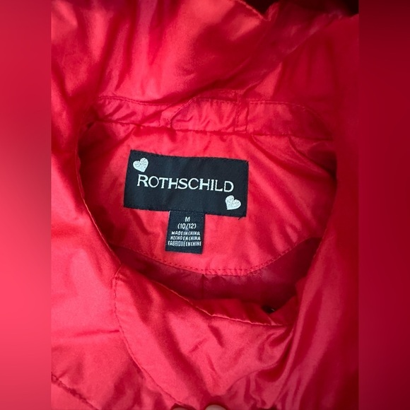 Rothschild Girls Lightweight Red Jacket Ruffle Size 10/12 - Picture 3 of 4